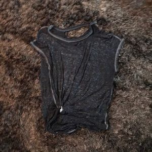 Grunge cut up black washed t-shirt